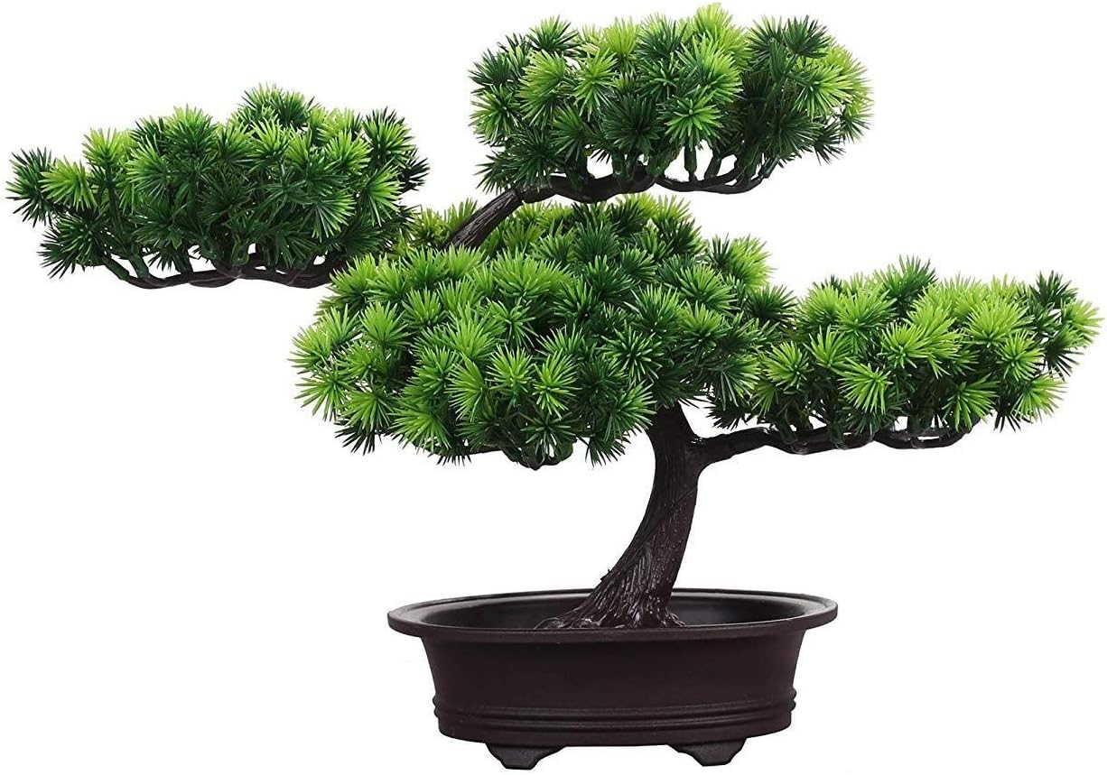 Artificial Bonsai Cedar Tree, Plastic Artificial Bonsai Pine Simulation Potted