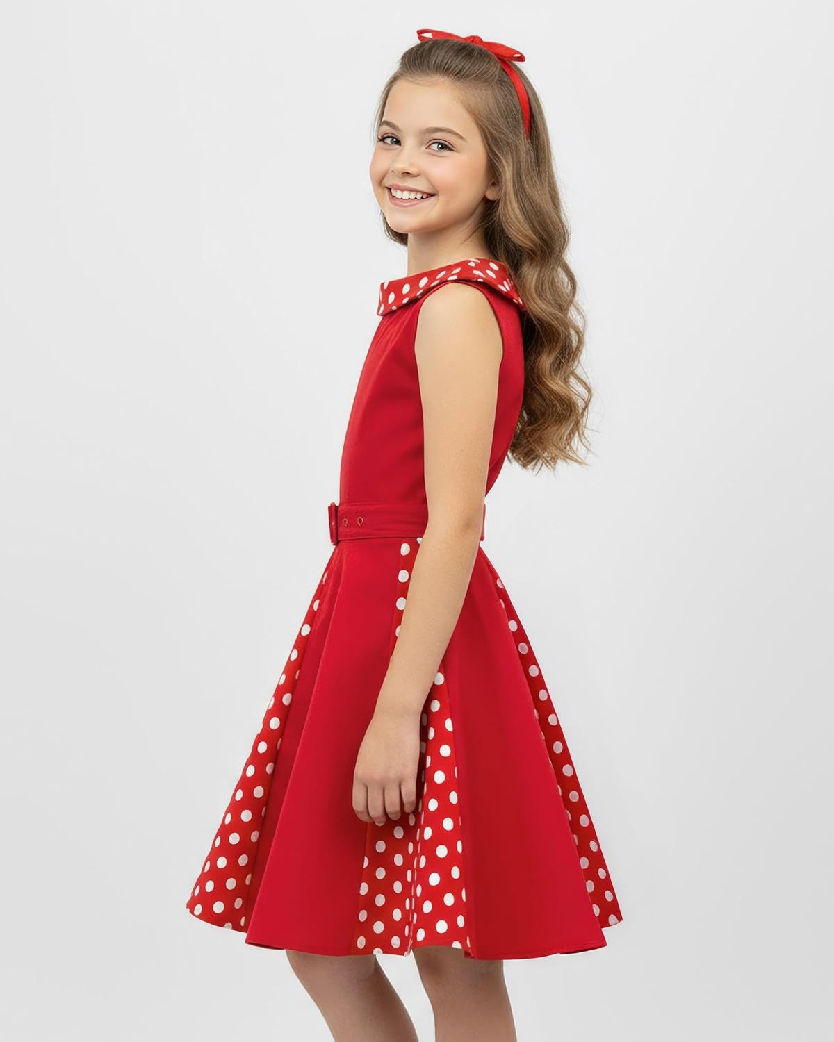 BlackButterfly Kids 'Alexia' Vintage Polka Dot 50's Girls Dress - Image 4