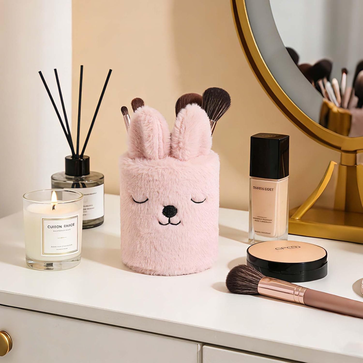 Cute Plush Glasses Holder Stand Case for Nightstand