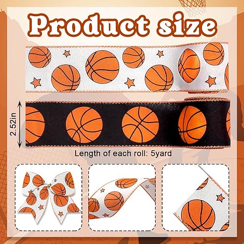 Miniatura 7 de 2 rollos de cintas de hockey sobre hielo de 10 yardas con borde con cable, cintas de arpillera azul y blanco de 2.5 pulgadas para fiestas deportivas