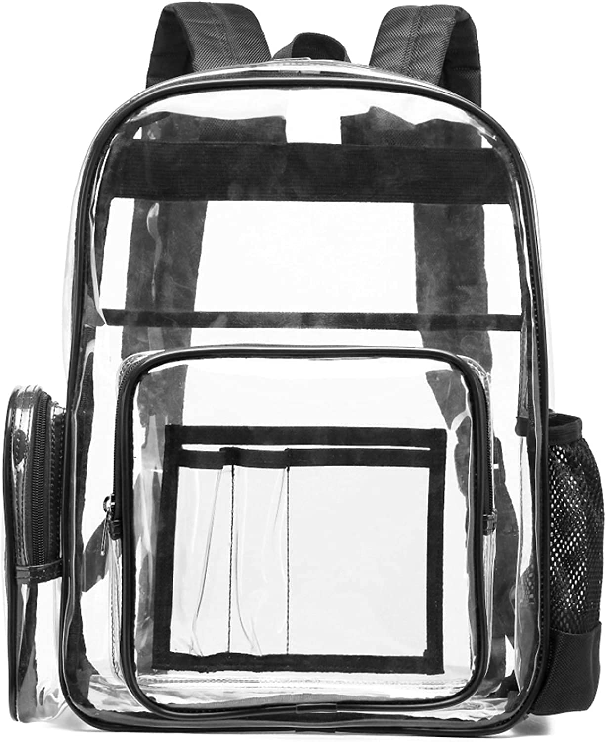 Clear Backpack Waterproof Transparent Daypack for School Work Travel,Black,M  Clear School Backpack, Large PVC See Through Bookbag Transparent Casual Rucksack  Clear School Backpack, Transparent See Through Backpack with Reflective Stripes for Work, Travel, Concert, Sports  New Transparent Drawstring Backpack Women Bagpack Cinch Sack School Tote Gym Bag Sport Pack