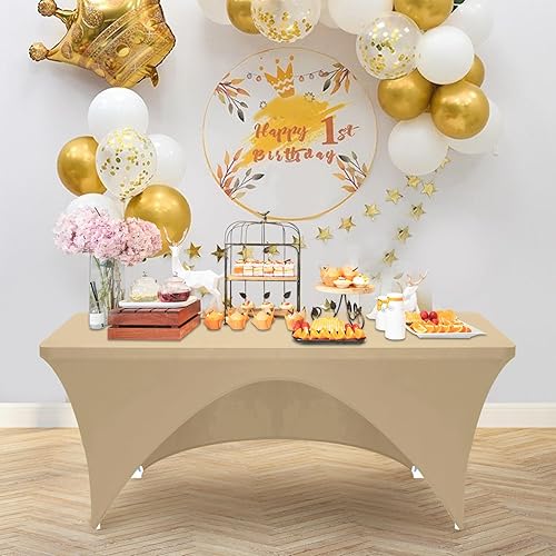 Miniatura 6 de Eurmax - Mantel ajustable de poliéster elástico con parte frontal cubierta y parte posterior descubierta, disponible en más de 30 colores