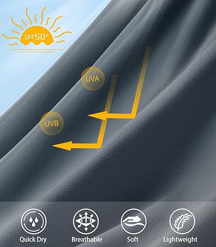 Miniatura 5 de NORTHYARD Men's UPF 50+ Hoodie Shirts Rash Guard Long Sleeve Sun Protection SPF Swim Shirt UV for Running Hiking Fishing