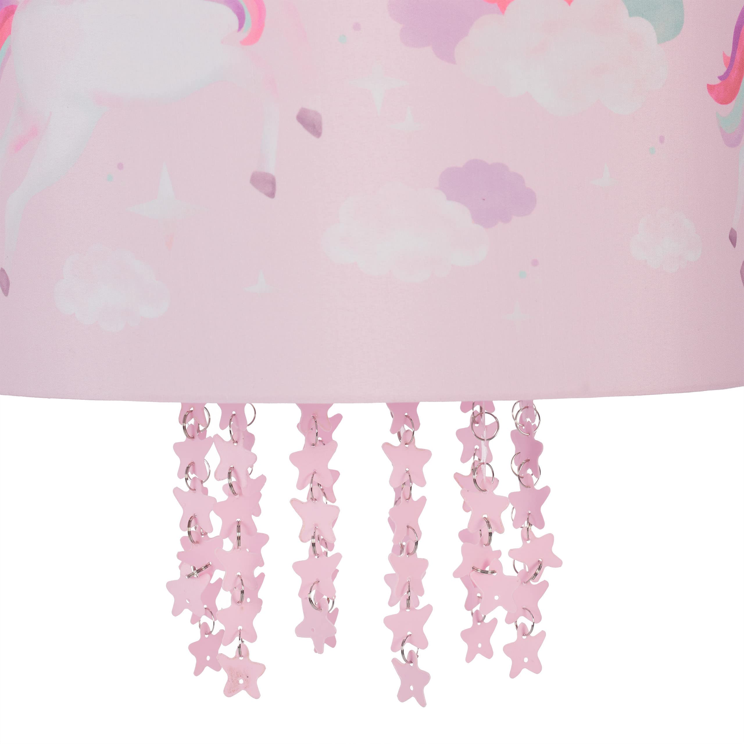 Relaxdays Luminaire, Abat-Jour orné de Licornes, Douille E27, HD env. 158 x 35 cm, pour Chambre d'enfant, Rose