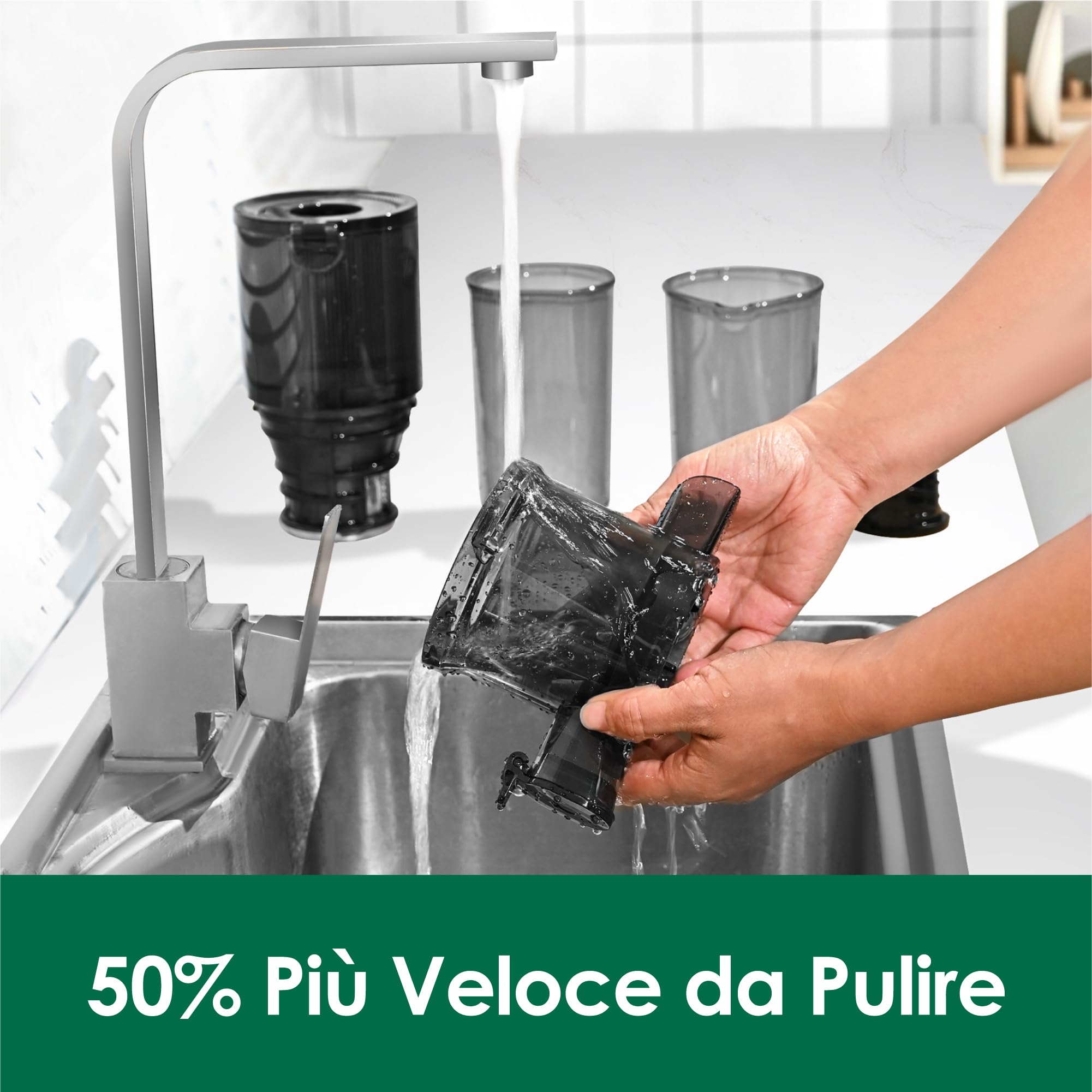 Fretta Estrattore di succo,apertura 108MM e capacità di 1L estrattore frutta e verdura,estrattore a freddo di facile da pulire,senza BPA