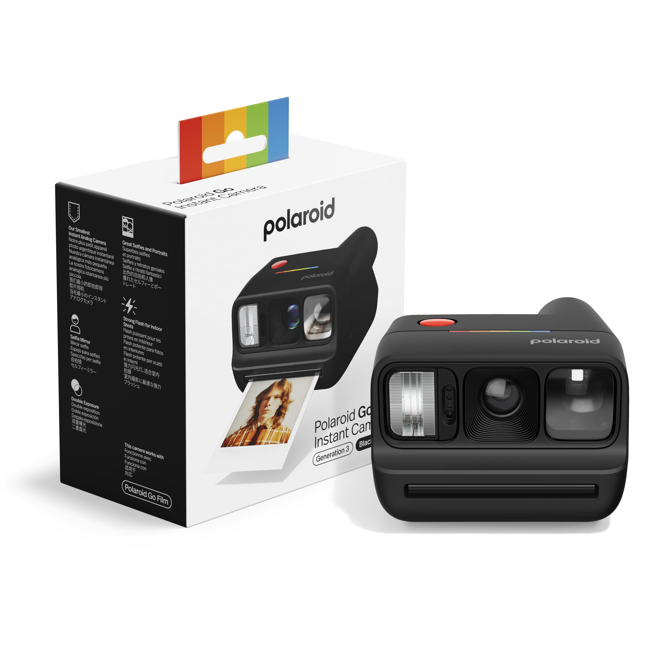 Polaroid Go Generation 3 - Mini cámara de película instantánea - Negro (9192) - Solo compatible con Go Film