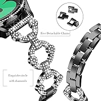 Vista 4 de JOYOZY Correa de reloj de liberación rápida de 0.787 in, correa de acero inoxidable y bisel de diamante para Samsung Galaxy Watch 4 1.575 in/1.732