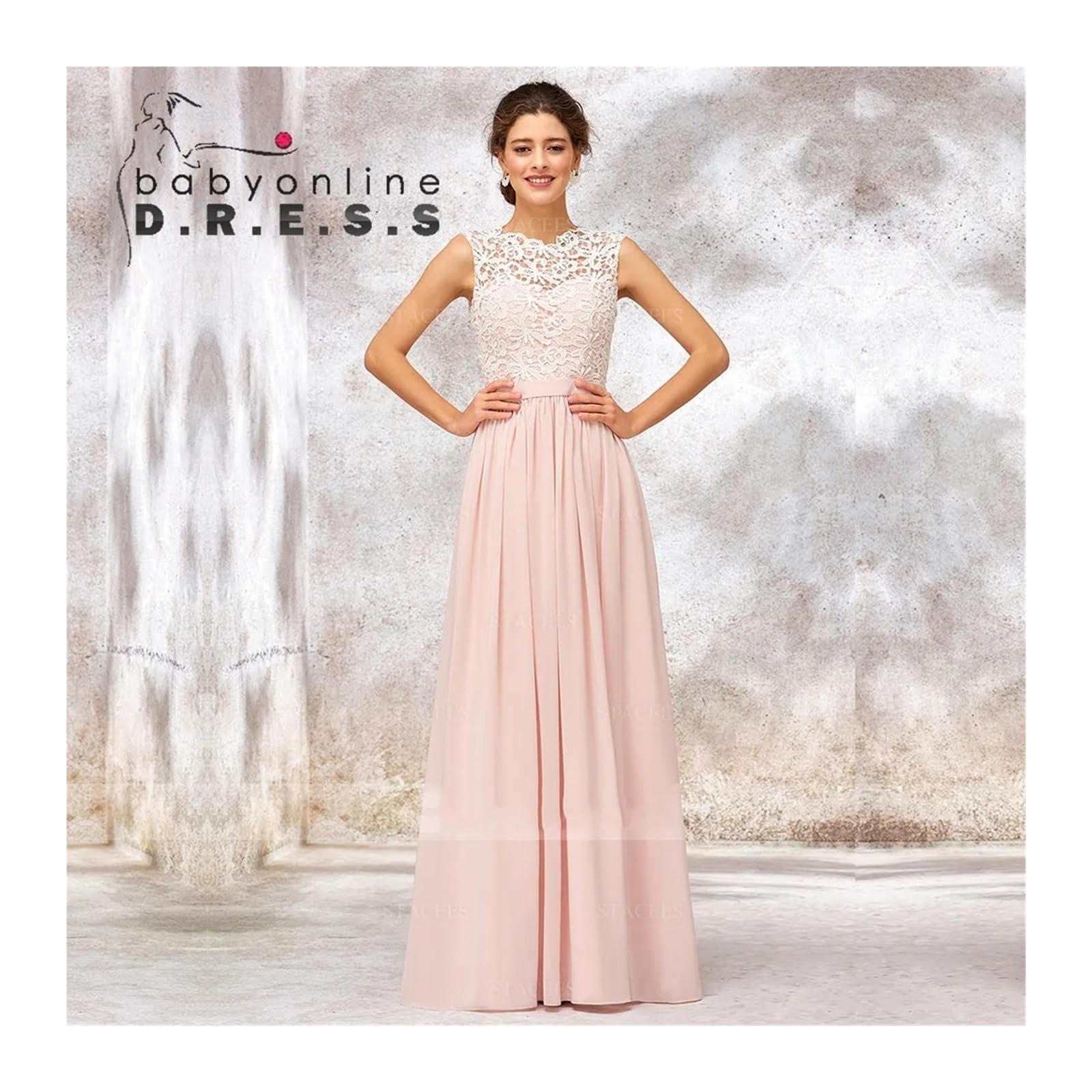Vestido Dama de Honor Vestido de Dama Honor Encaje, Escote corazón y Cremallera Superior Acolchada Ganchillo en la Espalda, for Ocasiones Especiales for Boda para la Boda