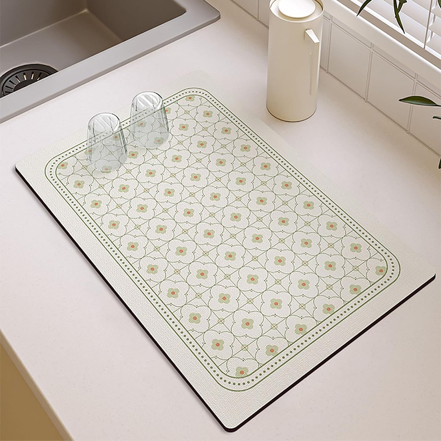 Kitchen Drying Mat Easy Clean Coffee Mat Bar Mat Absorbent Dish Drying for Kitchen Counter Bar Decor Coffee Machine Mat