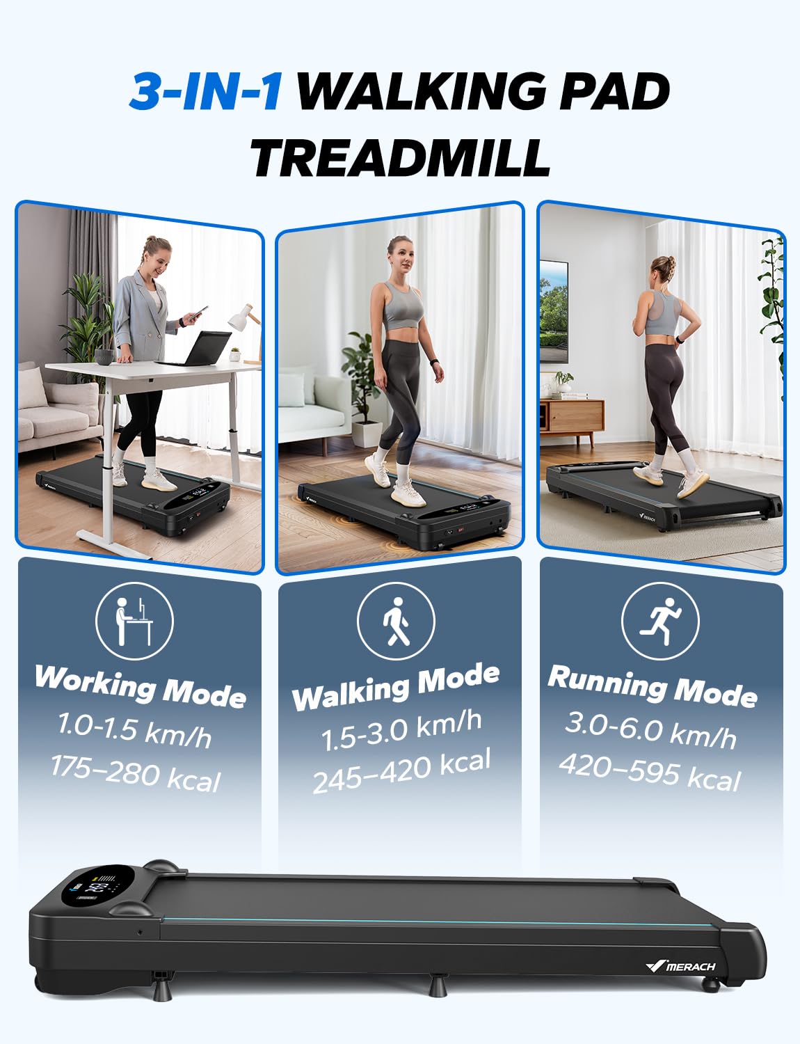 Amazon | MERACH ウォーキングパッド トレッドミル デスク下ト