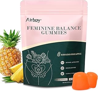 Airboy Vaginal Probiotic Gummies for Women, Pineapple Gummies for Women Balanced PH, Yeast Balance & Flora Support - 60 Gummies