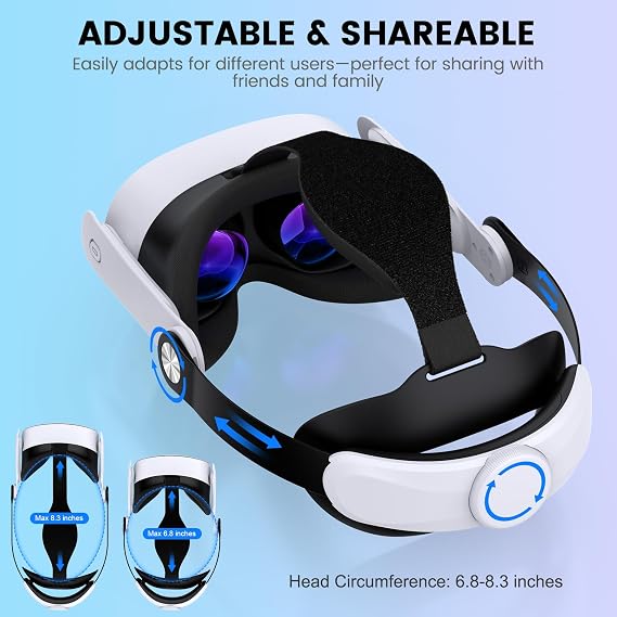 Quest 3S/Quest 3/Quest 2 Head Strap - Adjustable Comfort Head Strap for Elite VR Headset, Enhanced Support & Reduced Pressure
