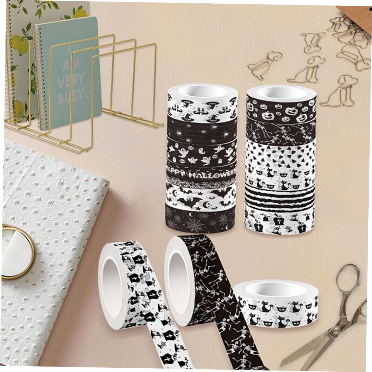 5 Set Nastro Decorativo Per Borsetta Di Halloween Distributore Di Nastro Adesivo Nastro Di Halloween Decorazioni Festa Halloween Addobbi Festa Halloween Nastri Washi 12 * 5