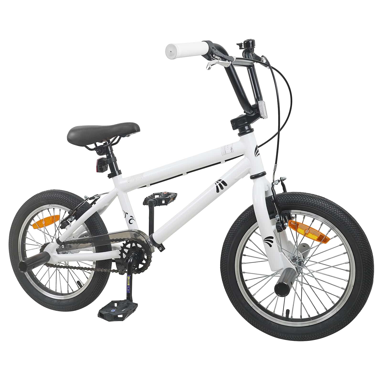 vidaXL BMX 20 Pollici per oltre 9 anni Bianco, Bici BMX classica per bambini, manubri e sella regolabili, monopla, in acciaio