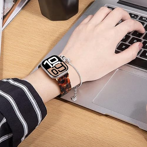 Miniatura 7 de Lerobo - Banda de resina compatible con Apple Watch Series 1110987 de 38mm 40mm 41mm 42mm 44mm 45mm 46mm 49mm, correa ligera de moda para iWatch