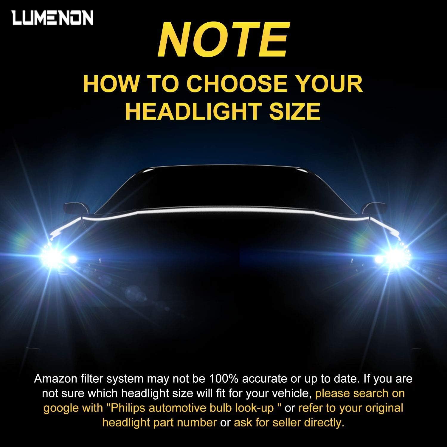 Lumenon LED Headlight Bulbs Conversion Kit 180W 180000LM 6000K Cool White 2 Yr Warranty (9007 HB5)