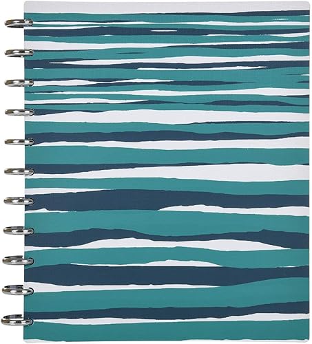 Vista 409 de Talia - Agenda personalizable con aros, (Fireworks Deep Lake, con discos Deep Lake, tamaño mediano (7.5 x 9.75 pulgadas).