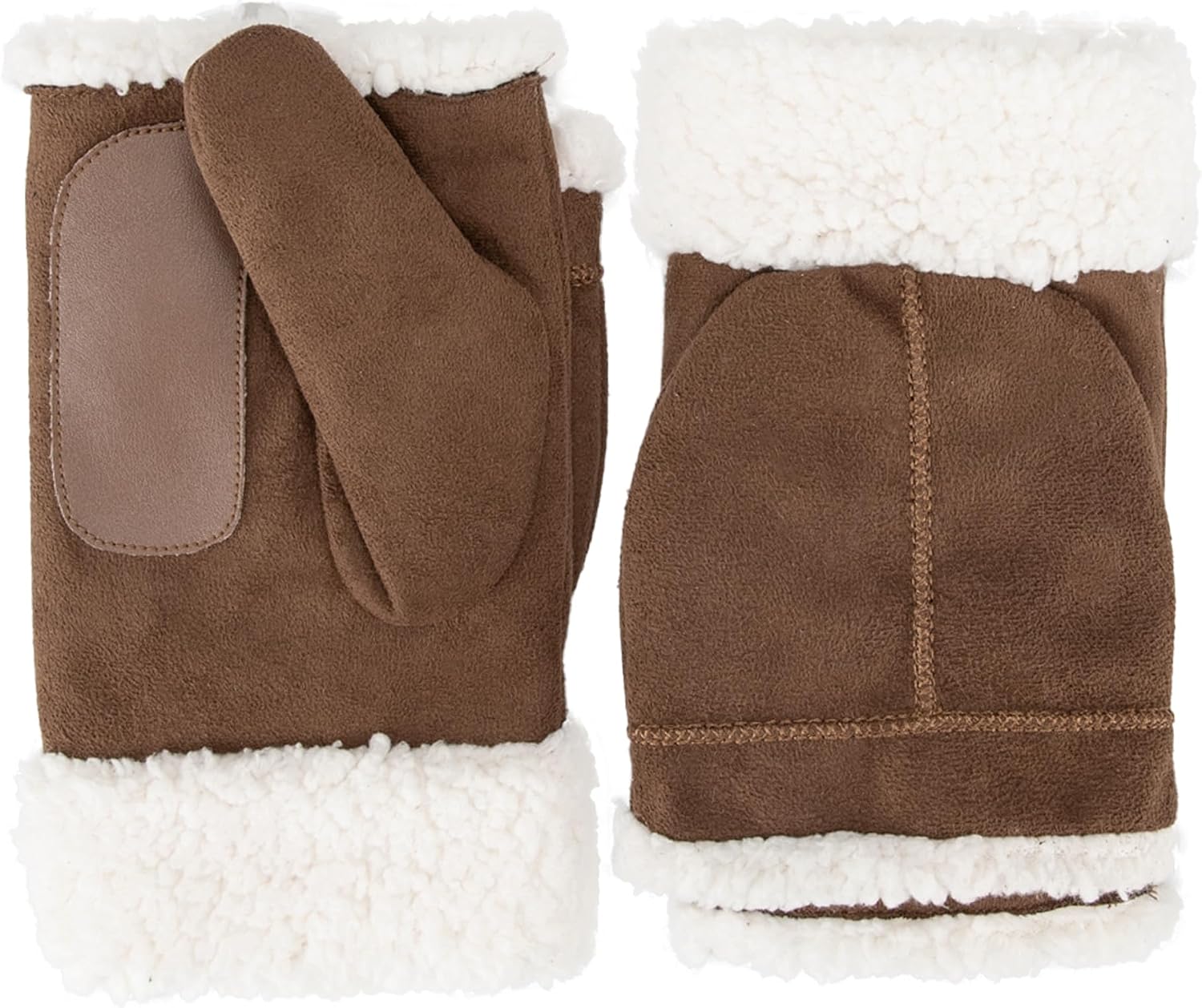 smartDRI Microsuede Flip Top Mitten w/Stitching Detail (Sherpasoft)