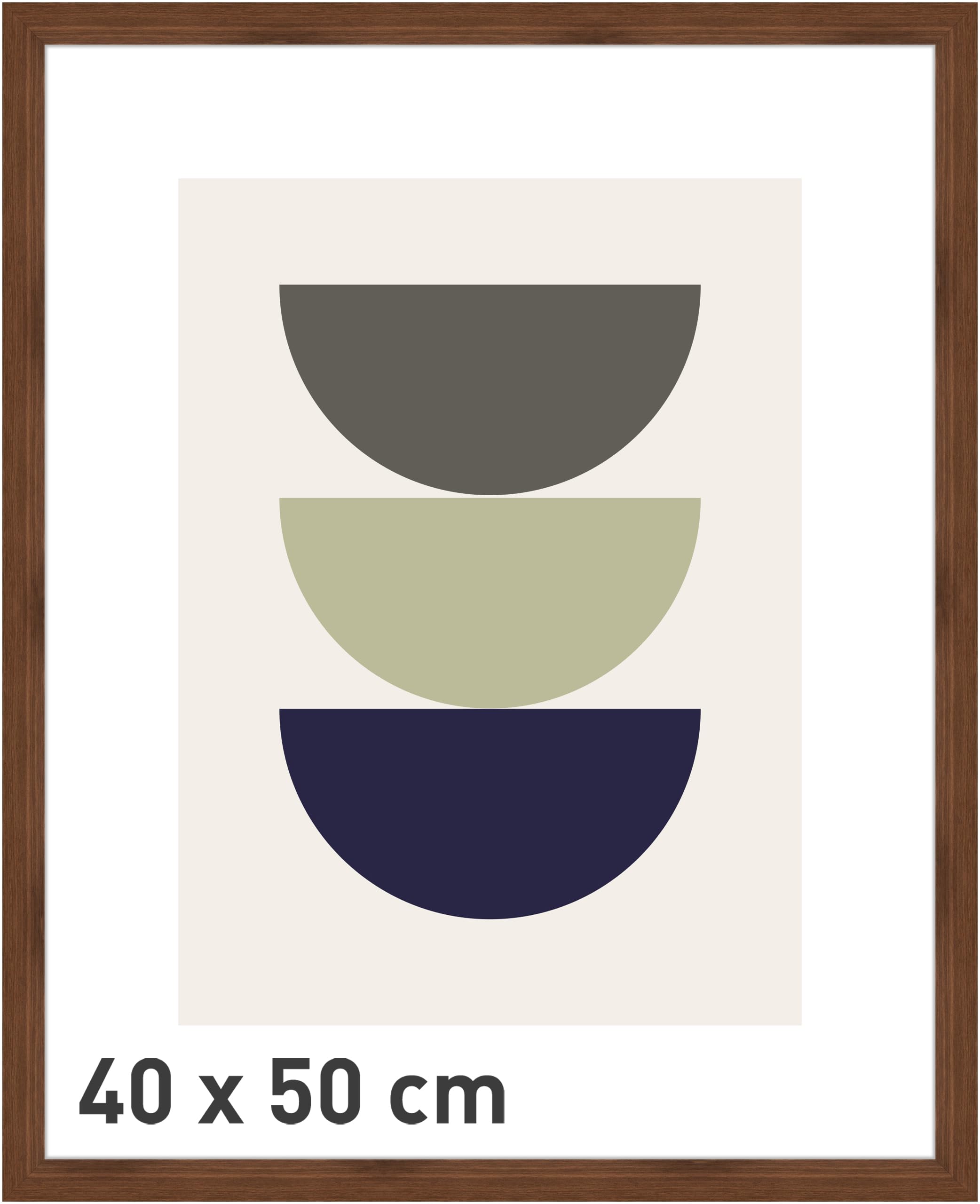 Accent By Nielsen Walnut Velino Picture Frame - 40X50cm - With Glass Front - Ready-To-Hang With Contemporary Poster Print