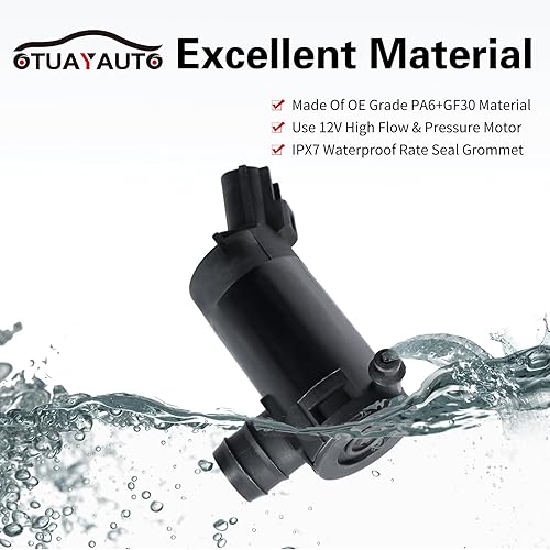 Miniatura 22 de OTUAYAUTO - Bomba de limpiaparabrisas para Jeep, Dodge, Chrysler, Volkswagen, Audi, BMW, Chevrolet, Ford, estilo original de fábrica con ojales