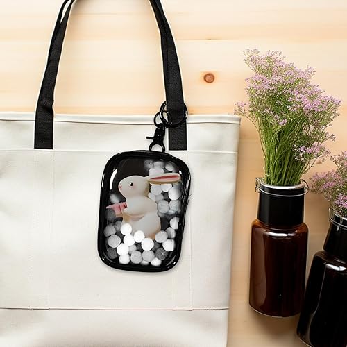 Miniatura 8 de Toyvian 2 bolsas pequeñas de almacenamiento para muñecas, figuras de acción, bolsa transparente con llavero, organizador con cremallera, caja de