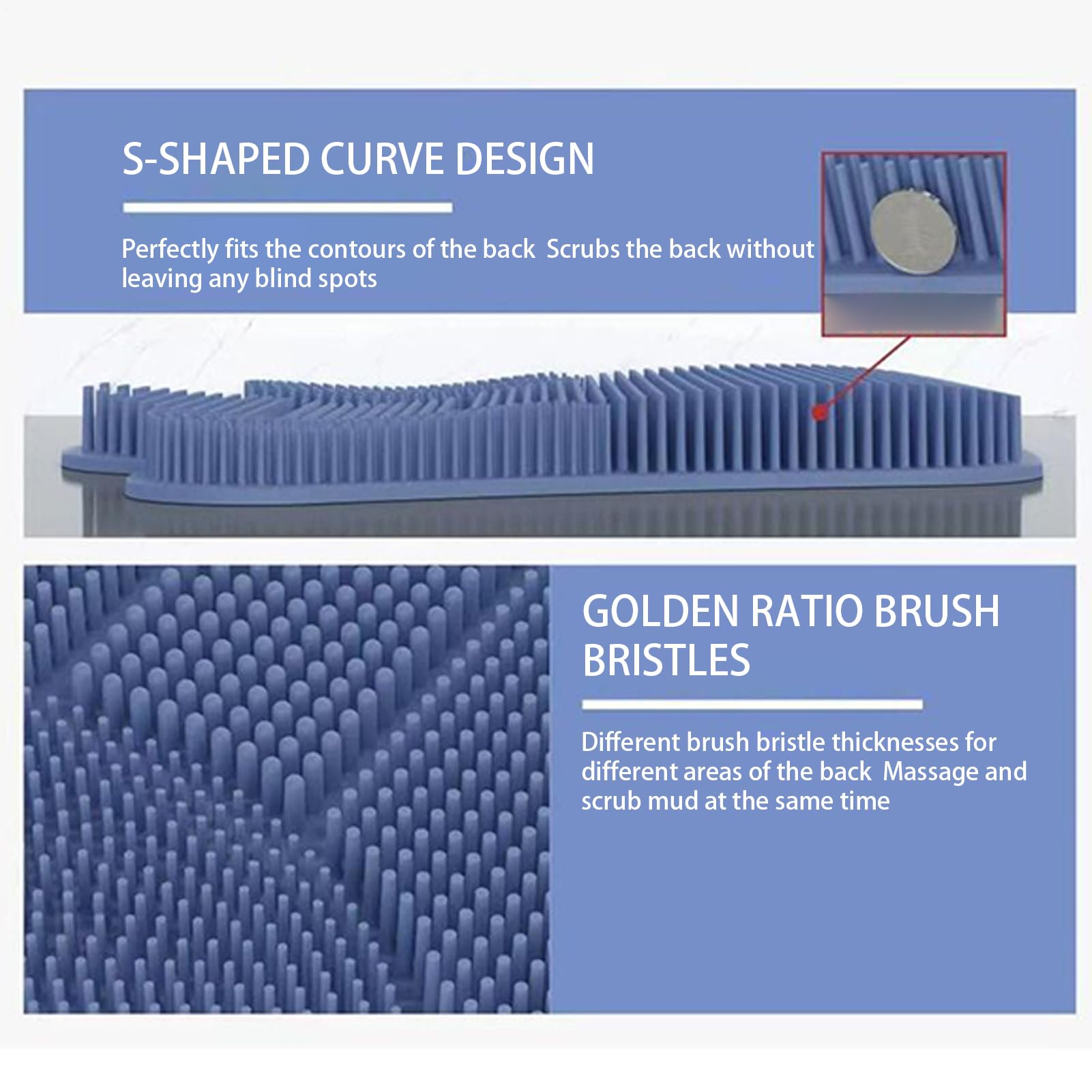 Scrubber per piedi da doccia, tappetino in silicone per scrub posteriore, base con antiscivolo, setole massaggianti per pulizia profonda, strumento per lo scrub per vasca, appartamento, cura