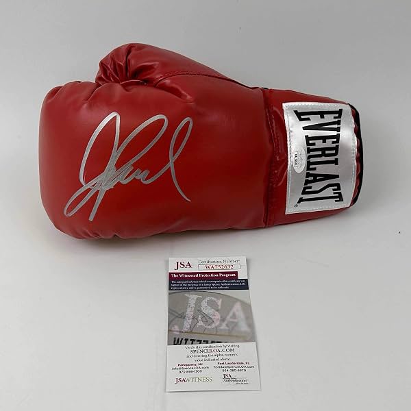Guante de Boxeo Everlast Rojo Autografiado/Firmado por Jake Paul con JSA COA Auto