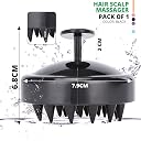 Renesmee Scalp Head Massager & Shampoo Brush: Eco-Friendly Wheat Straw Hair Care Tool For Hair Growth, Dandruff Removal, And Preventing Hair Loss (Solid Black) gallery image