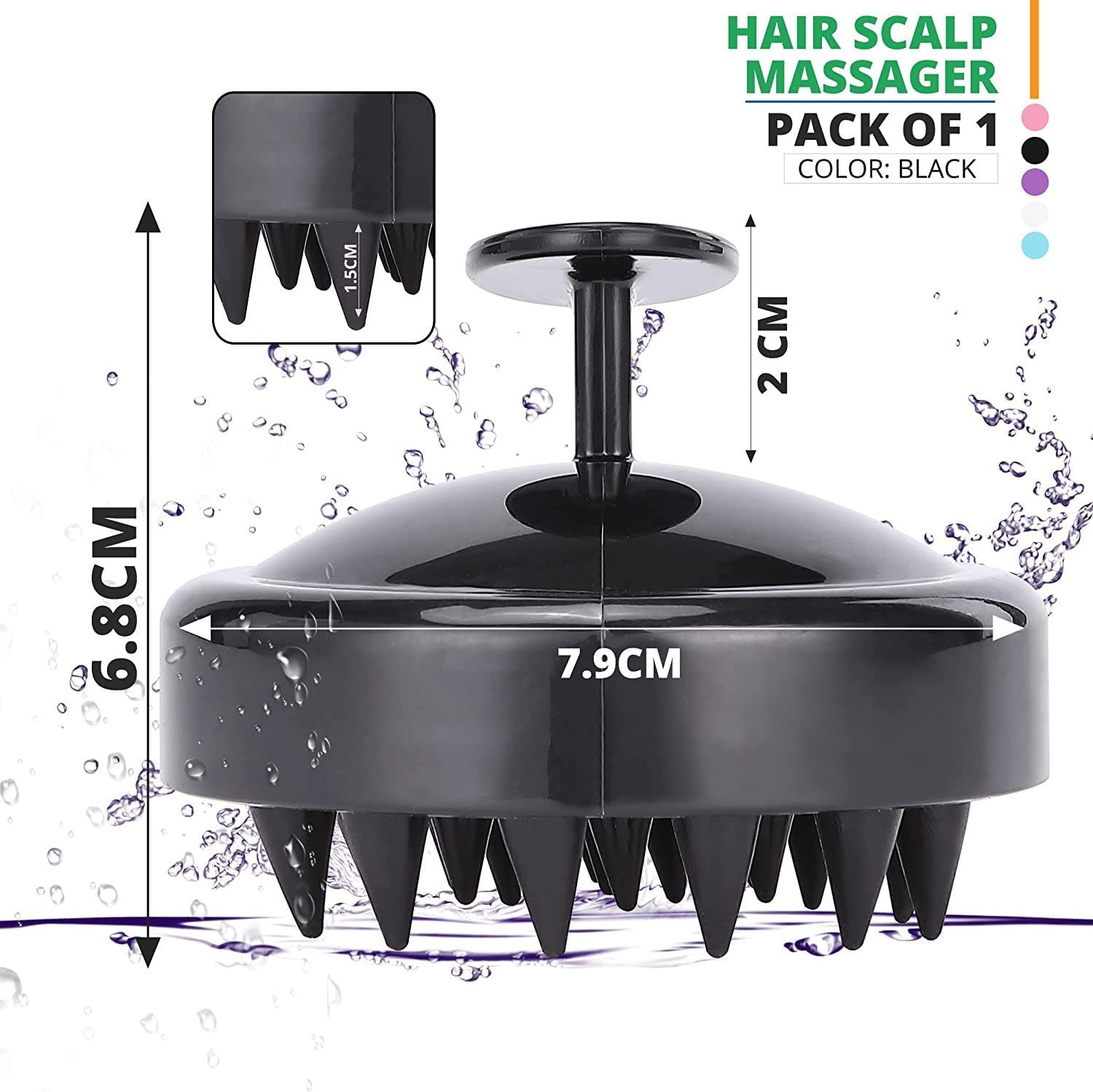 RENESMEE Hair Scalp Shampoo Head Massage Brush, Exfoliator for Russian Removal, Waterproof Shower Scrubber Growth, Soft Silicon Bristles (Black) RENESMEE Hair Scalp Shampoo Head Massage Brush, Exfoliator for Russian Removal, Waterproof Shower Scrubber Growth, Soft Silicon Bristles (Black)