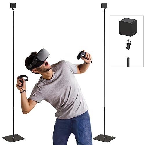Skywin 2 Pack Glass VR Stand, HTC Vive Compatible Sensor and Base Station Stand for Vive and Rift Constellation Sensors (Glass)