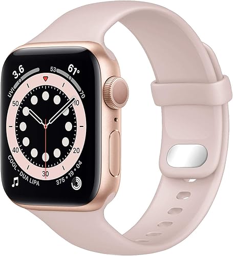 NUKELOLO - Correa deportiva compatible con Apple Watch de 38 mm, 41 mm, 40 mm, 45 mm, 44 mm y 42mm, correa de repuesto de silicona suave compatible