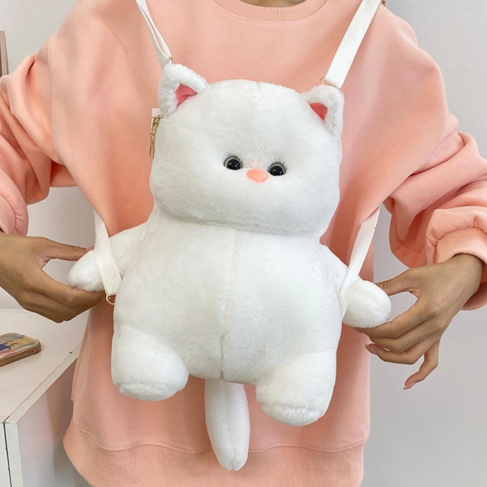 ECOMISTIQ®Cat Plush Toy Backpack Decoration Stuffed Animal for Children Women Shopping White|Clothing, Shoes & Accessories|Womens Handbags & Bags-image-39