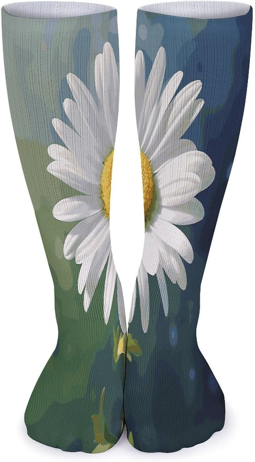 Daisy Flower Stocking - Cute Casual Long Athletic,Crew Sock for Men Women,Running Socks Soft Breathable for Gift