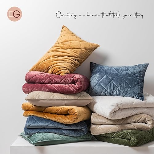 Miniatura 6 de EVERGRACE Juego de edredón de terciopelo triturado de lujo, tamaño King, edredón de terciopelo ligero acolchado de diamante, ultra suave, juego de