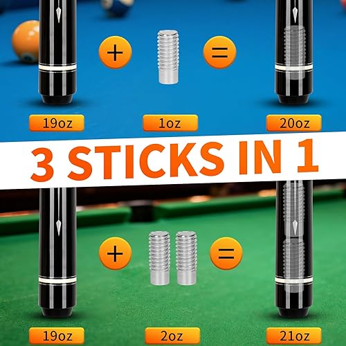Miniatura 2 de IIQ Pool Cues Stick, Pool Cue Stick Sets of 431 Cue Sticks 58 inch Pool Cues Adult Canadian Maple Wood Billiard Stick