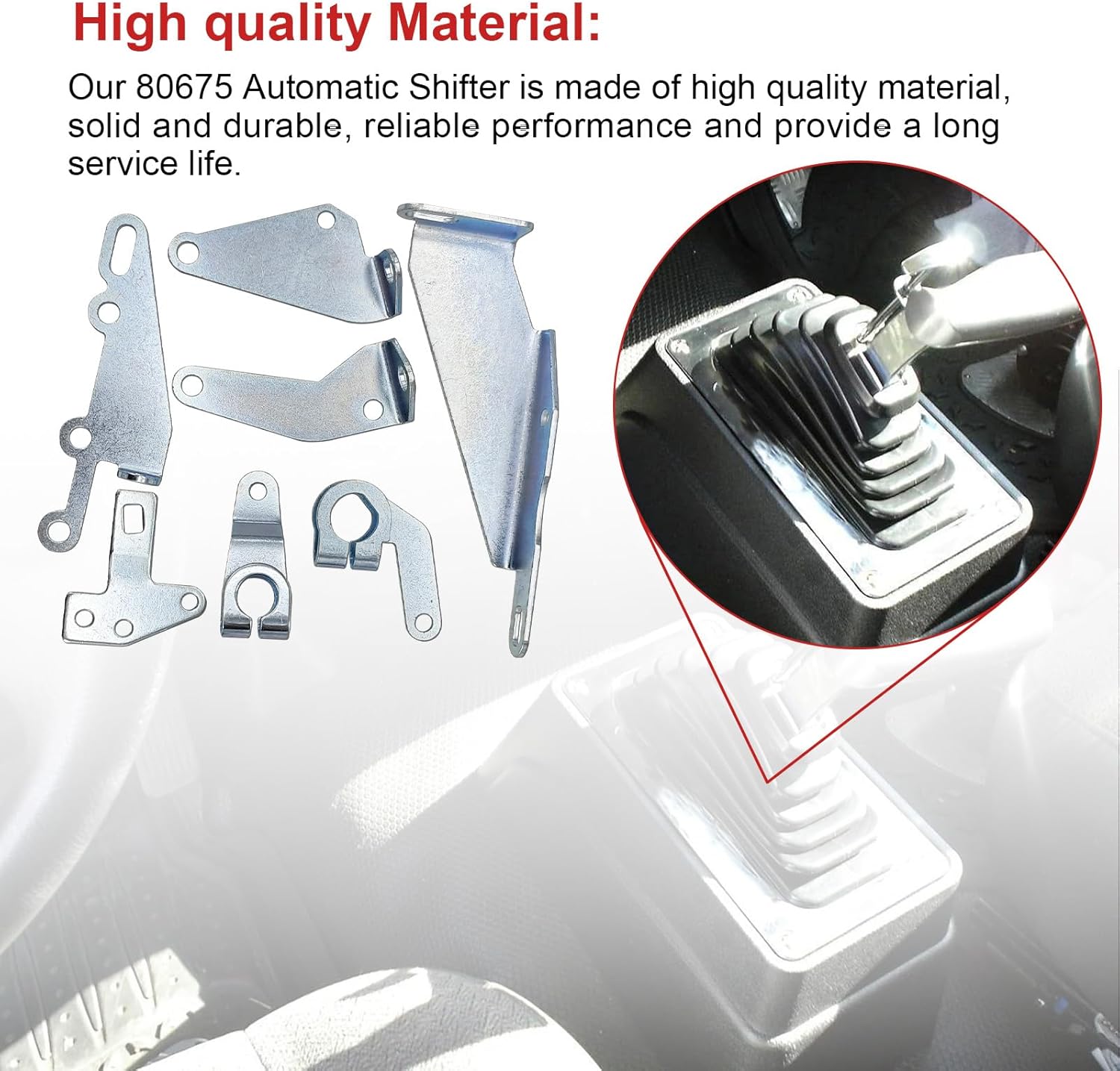 80675 Ratchet Automatic Transmission Shifter 3-Speed Compatible with GM TH400, TH350, TH250 and TH200, for Ford C4/C6, for Chrysler A727/A904 Automatic Transmissions