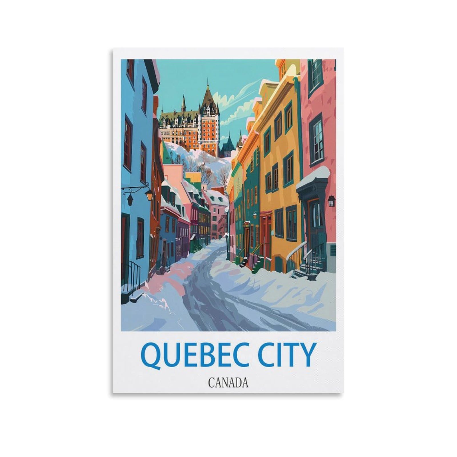 TAROSS Quebec City Canada Vintage Travel Posters 16x24inch(40x60cm) Decorative Painting Canvas Wall Posters And Art Picture Print Modern Family