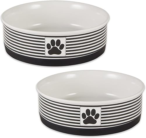 Miniatura 21 de DII Hueso seco Bol mascota de cerámica para comida & agua, con borde de silicona para antideslizante Pequeño, Mediano, Grande Perros y Gatos, L,