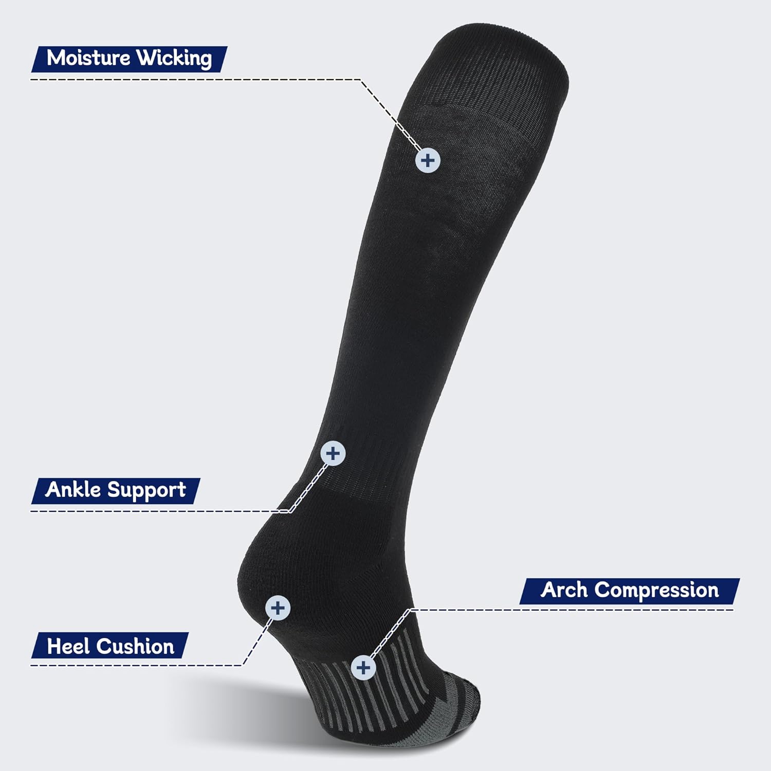 3 Pack Soccer Socks Softball Baseball Football Socks for Youth Men and Women - Image 5