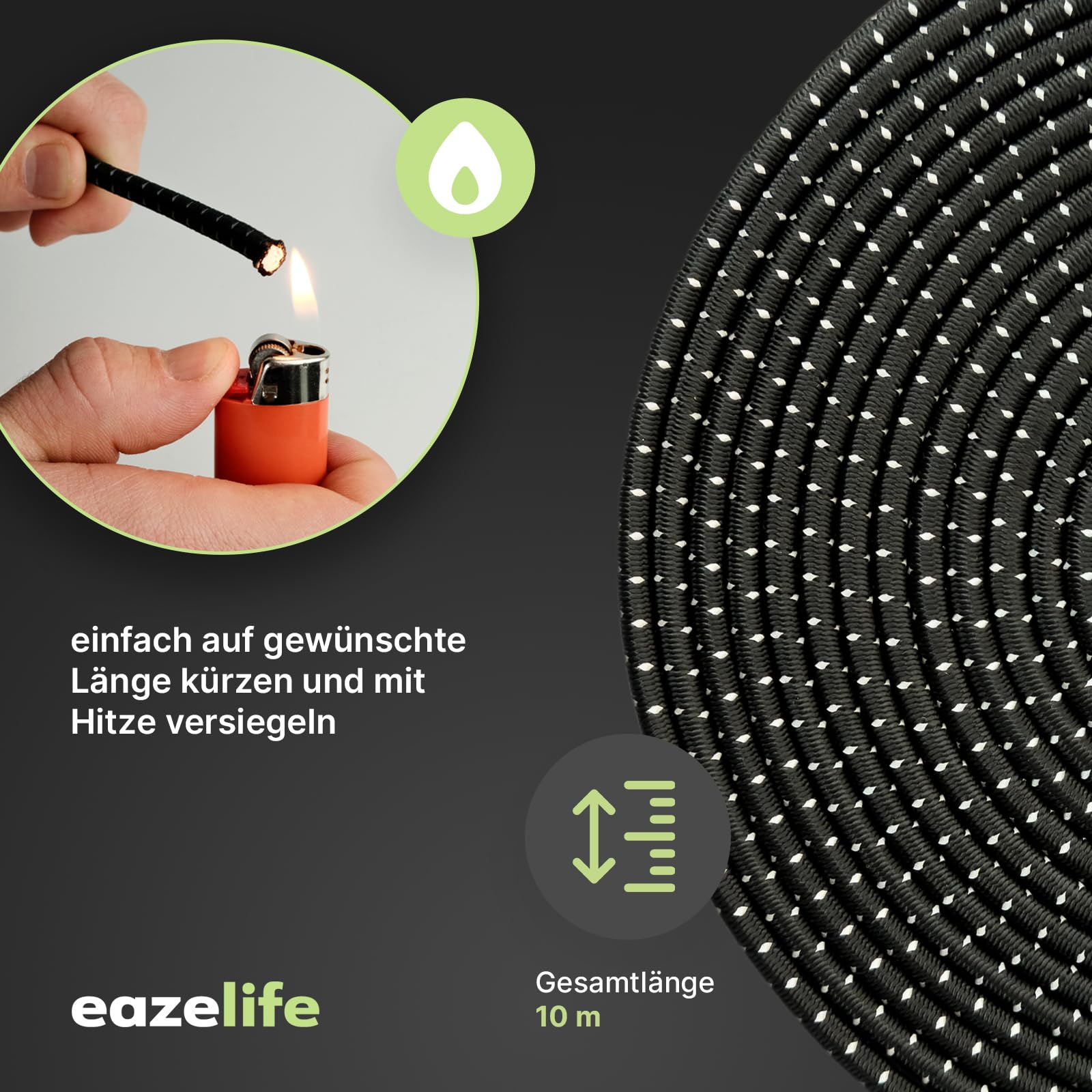 Corde En Caoutchouc Sur Rouleau, Réfléchissante, Résistante Aux Intempéries, Découpable, Très élastique, Résistante, Corde Extensible Polyvalente, Pour Remorque, Voile, Pêche Et Extérieur (blanc, 8 Mm