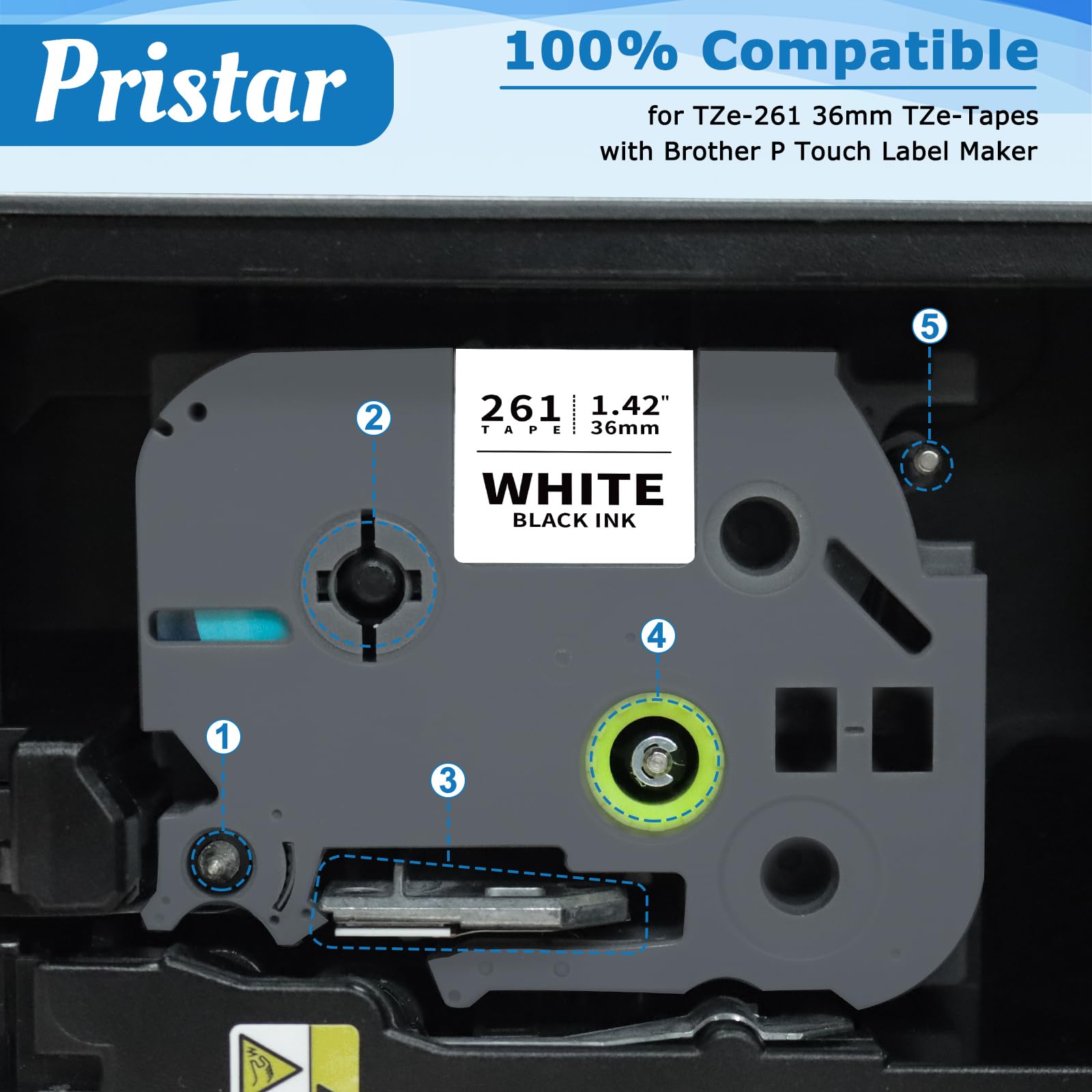 NineLeaf Paquete De 2 Cintas De Etiquetas Compatibles Con Brother TZe261 TZe -261 TZ-261 TZ261