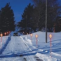 Vista 7 de Marcadores reflectantes de entrada – Reflectores de entrada de 50 pulgadas de alta visibilidad de doble cara con poste de acero inoxidable extra