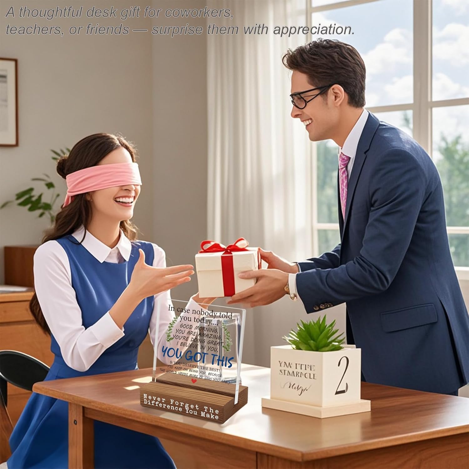 You Got This Motivational Desk Sign, Encouragement Gift for Coworker Friend Teacher Nurse, Inspirational Office Table Decor for Women Men, Uplifting Quote Plaque for Appreciation Birthday EC326 - Image 6