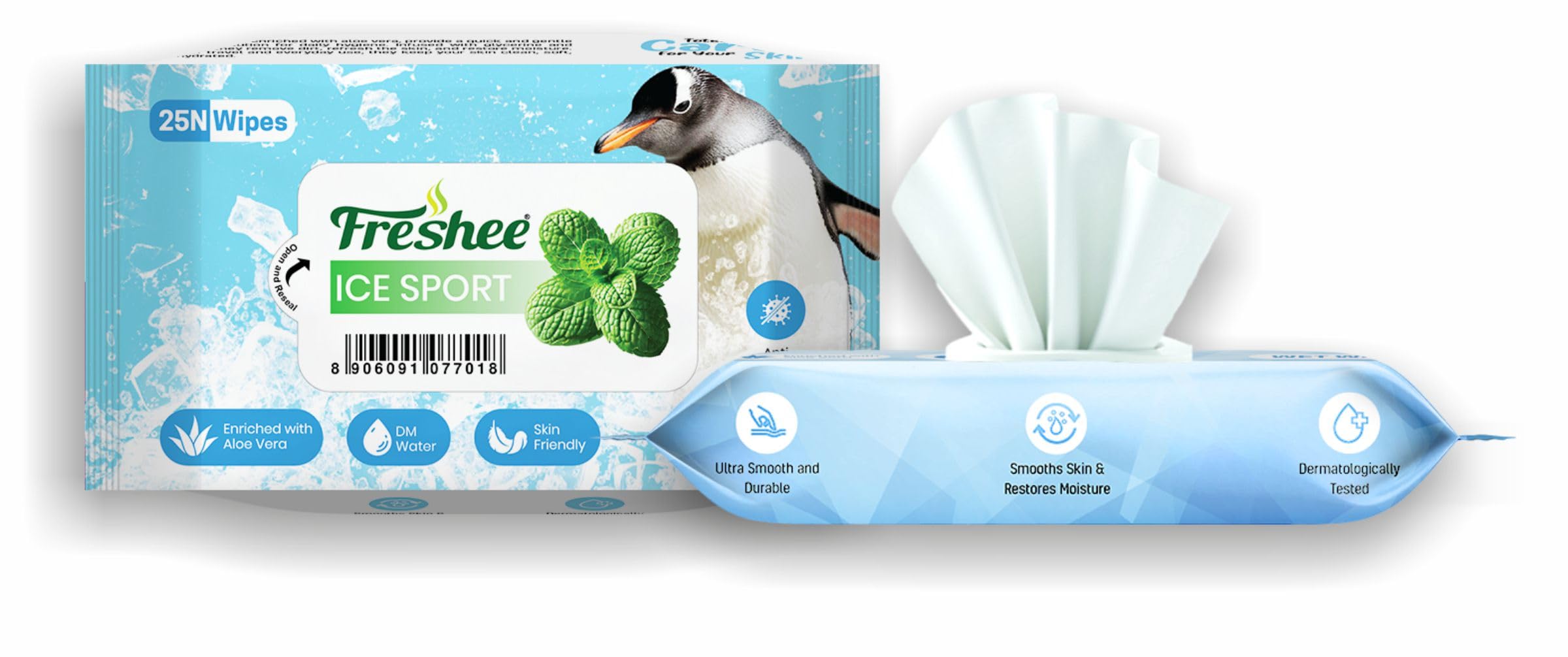 Freshee Wet Wipes | Suitable for All | Pack of 1 (25 Wipes Each) | Gentle on Skin | Enriched with Ice Sport Fragrance for Fresh Feel | Travel Friendly & Pocket Size | Ideal for Home Office Use-image-6