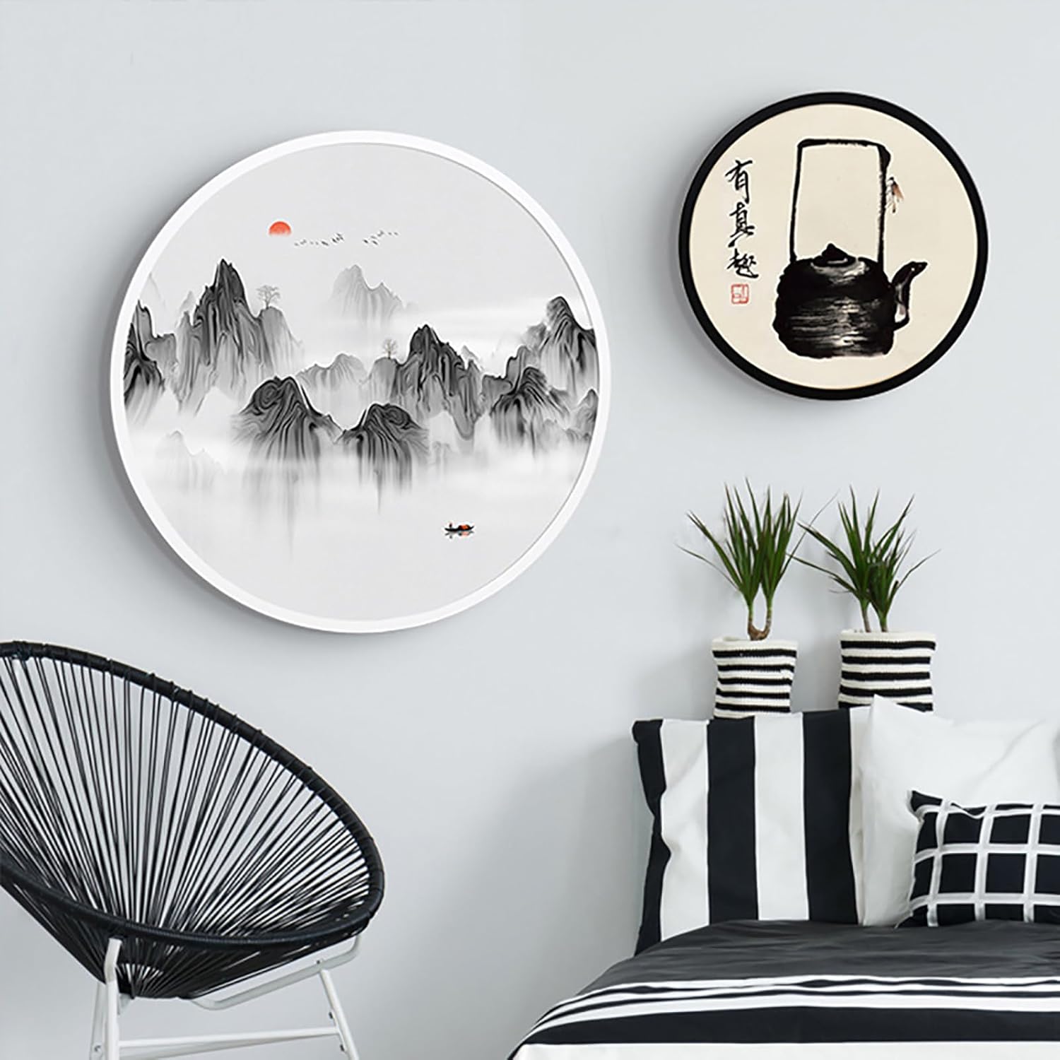 Solid Wood Perspex Window Chic Photo Picture Frames,Wall-Mounted Round Photo Frame, for Decor