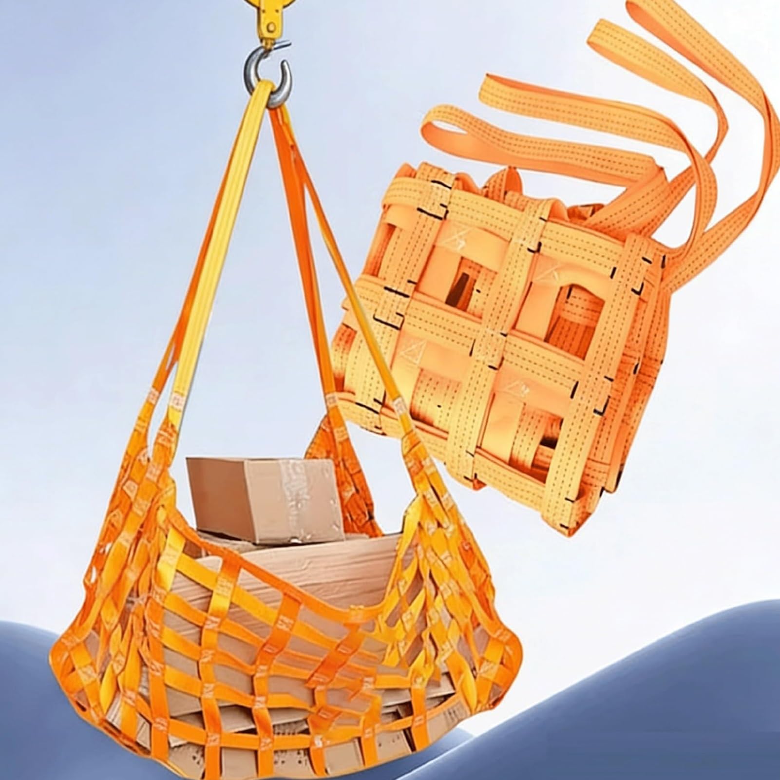 Filets de levage en corde pour chantiers de rénovation et manutention