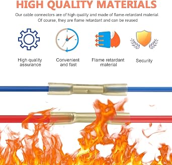 92pcs Heat Shrink Butt Connectors Kit, 12-10 AWG