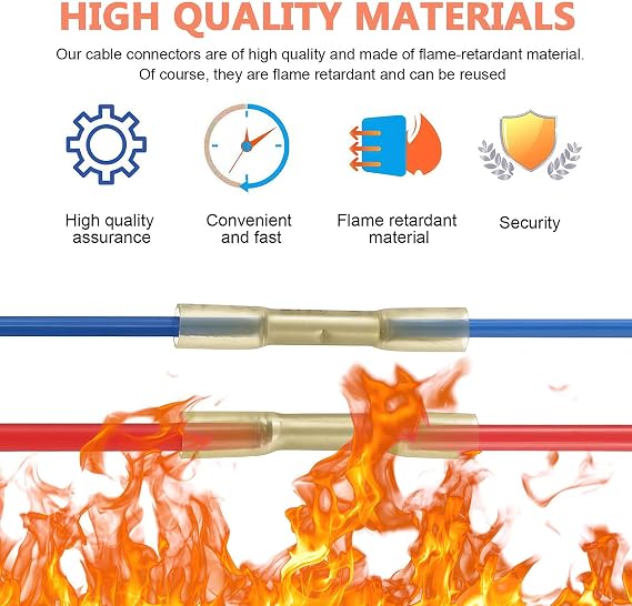 92pcs Heat Shrink Butt Connectors Kit, 12-10 AWG