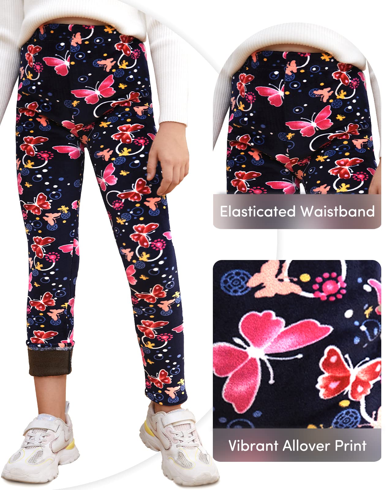 Adorel Leggings Felpati Invernali Bambina Confezione da 2