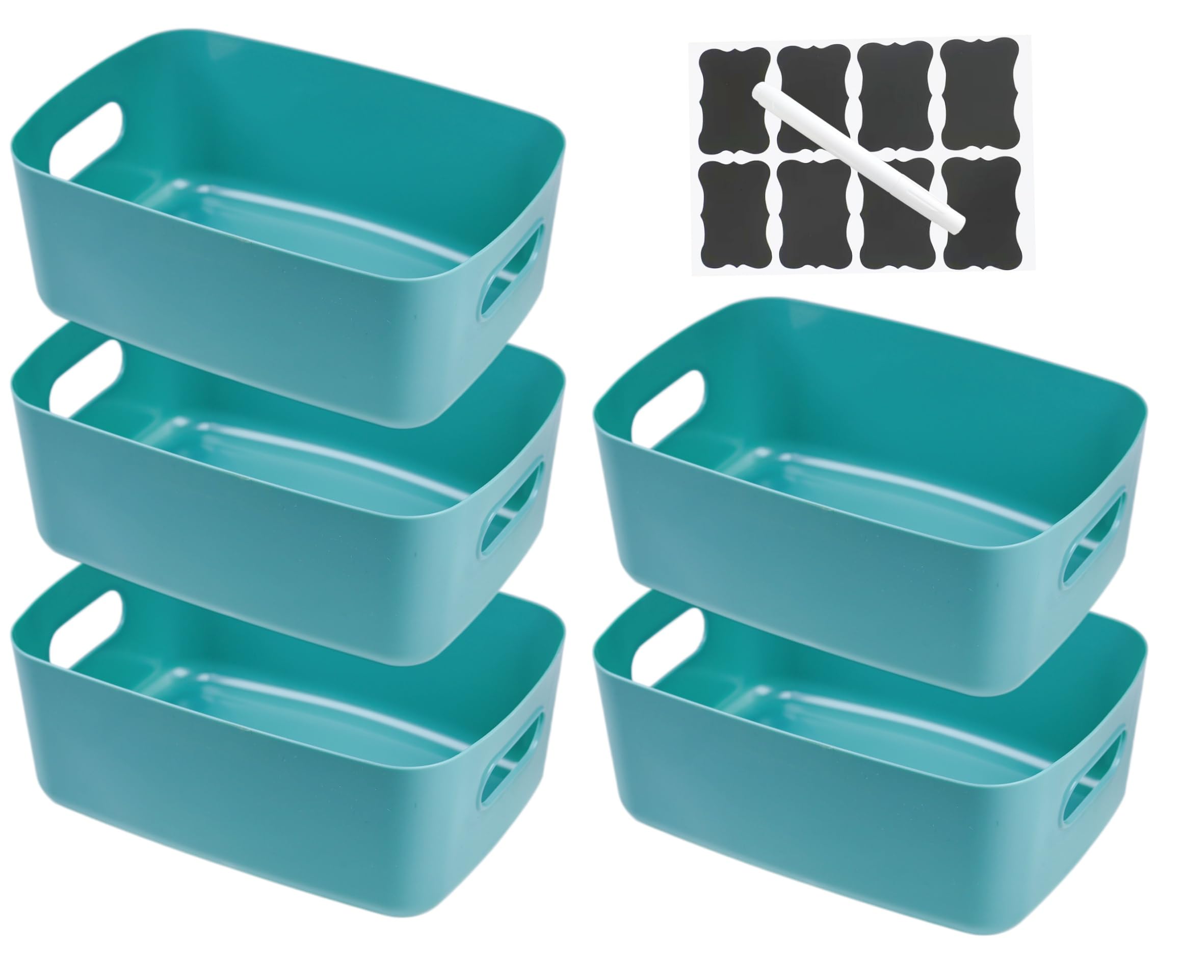 Paniers de rangement plastique contre le désordre boîte empilable verte 25x18 cm